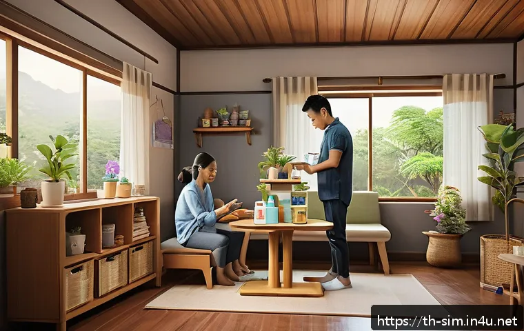 플레이스테이션 시뮬레이션게임 추천 - A highly detailed virtual life simulation scene featuring a Thai urban family home interior decorate...