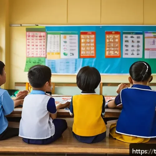 Home 32 시뮬레이션게임의 교육적 가치 - A vibrant classroom scene in a Thai school where a diverse group of children aged around 10-12 are e...